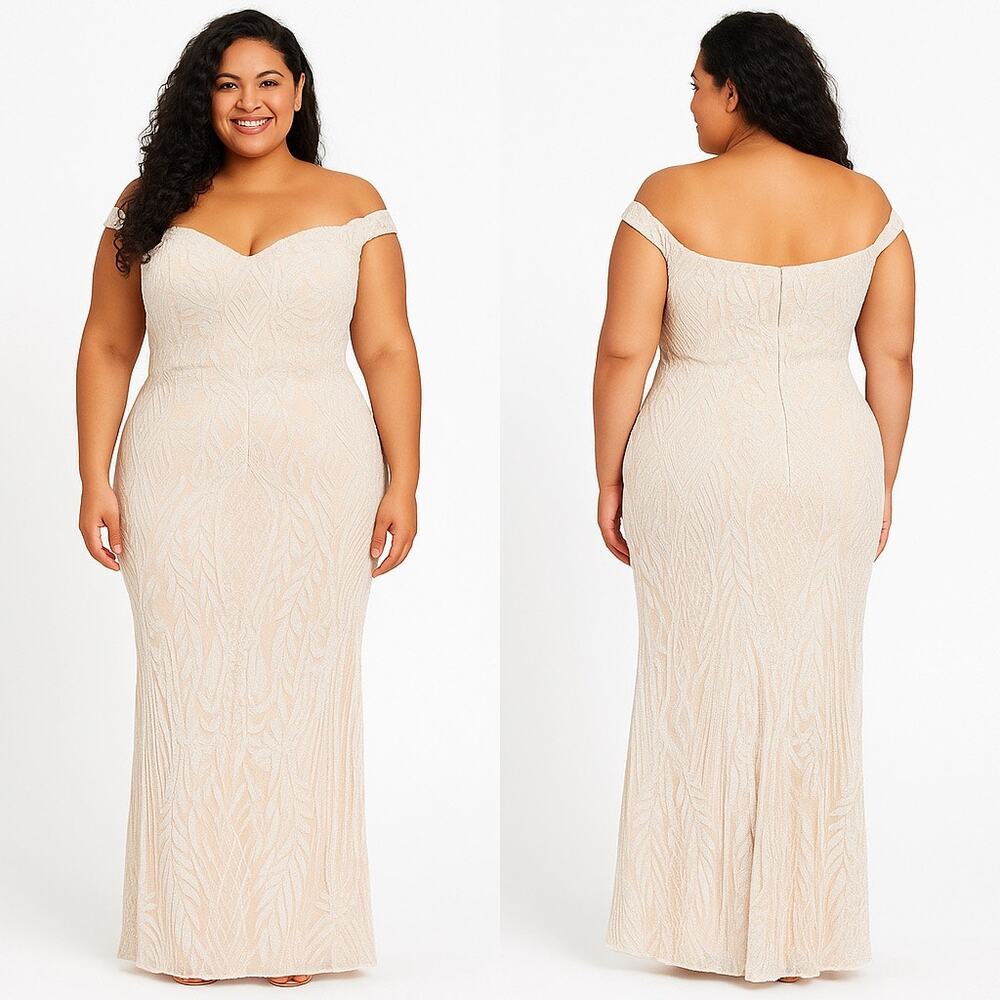 Style‎ Plus Boutique Size 2X White Evening Long Dress